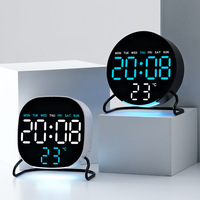 Horloge de voiture LED de bureau avec alarme et veilleuse - une horloge multifonctionnelle Horloge de table de bureau