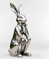 Sculpture de veau moderne et élégante Impex pour l'extérieur, en acier inoxydable plaqué écologique, 100 % faite à la main, design personnalisé, décoration intérieure