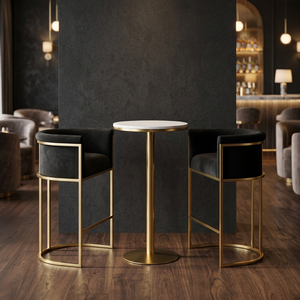 Modern Design Metal Top Nesting Decorative Coffee <b>Table</b> with Comfortable Chair for Bedroom or Living Room Home Furniture - Product Image 2