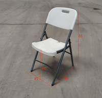 Chaise pliante en plastique HDPE résistant aux taches, avec structure en acier, facile à nettoyer, pour banquets, mariages, événements, jardins et lieux extérieurs