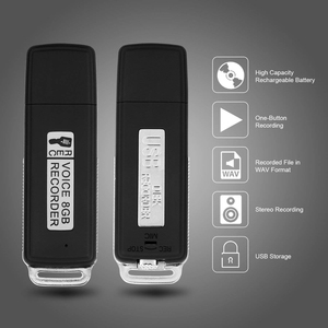 2 trong 1 USB Flash Disk ghi âm giọng nói Mini kỹ thuật số âm thanh âm thanh ghi WAV Định dạng USB Flash Driver ghi 70 giờ pq131 - Product Image 4
