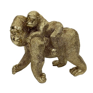 Sculpture d'animal de jardin de style europé<span class=keywords><strong>en</strong></span> personnalisée, statue de <span class=keywords><strong>gorille</strong></span> <span class=keywords><strong>en</strong></span> bronze réaliste, épaule avec un bébé <span class=keywords><strong>gorille</strong></span> - Product Image 5