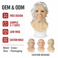 Masque de vieil homme en latex et silicone, 5 styles, masque facial réaliste avec rides, costume d'Halloween, masque intégral pour adultes