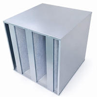 Nouveau filtre à air de type boîte V-Bank à charbon actif pour équipement de filtration d'air central HVAC, sous-haute efficacité, 4 sections