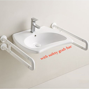 Chậu Rửa Tay An Toàn Sinh Thái Treo Tường Không Rào Chắn Cho Người Khuyết Tật Dễ Dàng Tiếp Cận Chậu Rửa Tay Bồn Rửa Bằng Gốm - Product Image 2