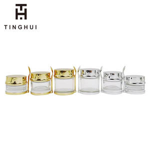 Luxury Eco Friendly Recyclable Custom 30g 50g 80g Gold Clear Cosmetic <b>Glass</b> <b>Jar</b> Packaging for Face & Eye Cream - Product Image 2