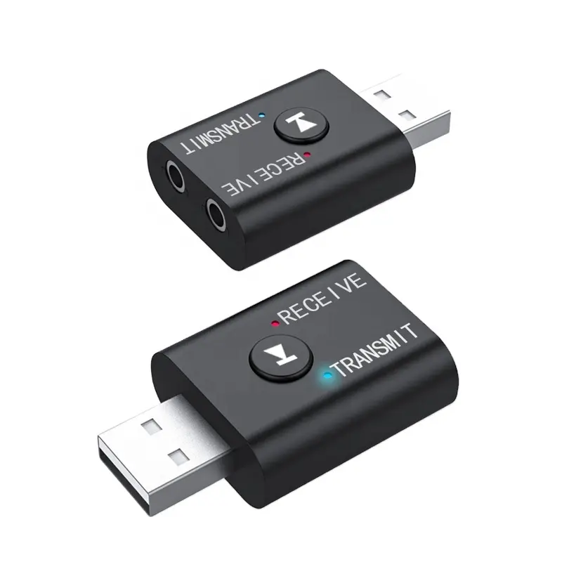 2-in-1 USBトランスミッターおよびレシーバーBT5.0USB3.5mmワイヤレスオーディオBluetoothトランスミッターレシーバー