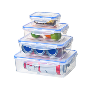 BPA Free Plastic Kitchen Reusable Large Airtight Stackable 4 Pcs packaging boxes food Storage Bin Box Container set
