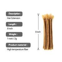Shinein 8 pollici testa piena fatta a mano Loc Dreadlocks estensioni dei capelli fasci Dreadlock sintetici estensioni per gli uomini delle donne