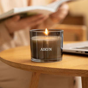Velas Aromáticas AIKUN OEM ODM de Marca Privada, Cera de Soja, Frasco de Cerámica, Hechas a Mano, Ecológicas, Suministro de Fábrica para el Hogar, Diwali - Product Image 2