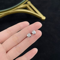 Boucles d'oreilles en argent 925 avec diamants de laboratoire, clous ronds, boucles d'oreilles tendance, manchette d'oreille, créoles pendantes, moissanite, créoles magnétiques tendance