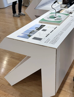 Table de présentation pliable en carton ondulé, portable pour boutique éphémère et salon professionnel, impression personnalisée, recyclable