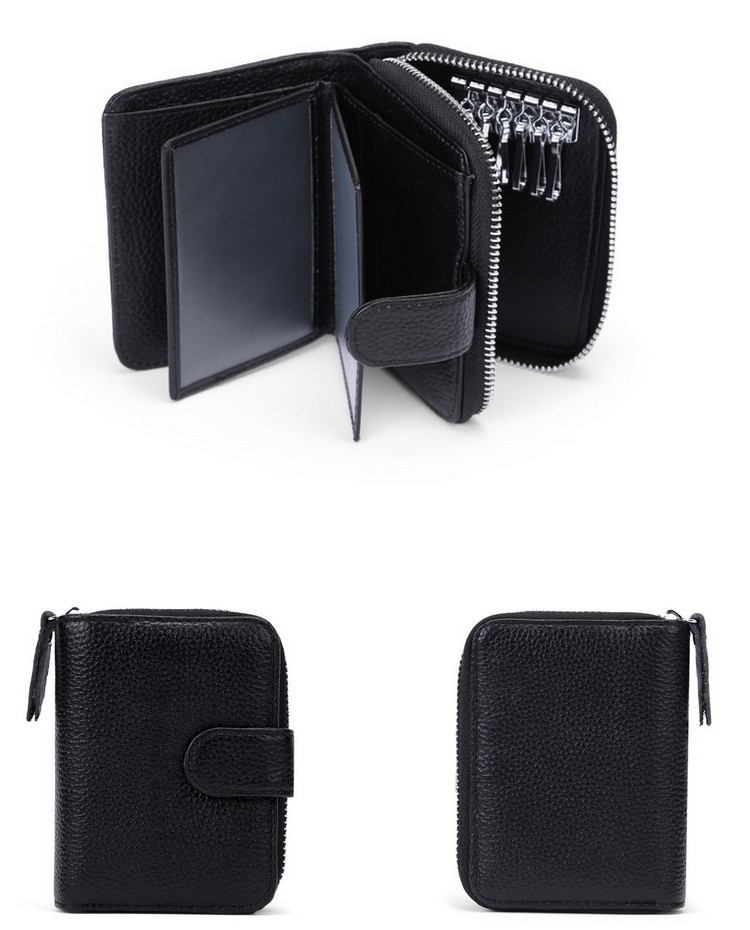 High Quality Car Key Holder Bag - Genuine Leather RFID Blocking Wallet by Pofeis (Model CC01033Y)