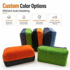 <span class=keywords><strong>Spugna</strong></span> Applicatore in Microfibra per Detailing <span class=keywords><strong>Auto</strong></span> e Rivestimento Ceramico con Colore Personalizzato e Barriera in Plastica per Ridurre lo Spreco di Prodotto - Product Image 1