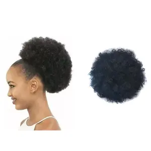Fashion Afro Hair panino Extension capelli corti ricci sintetici panino coda di cavallo crespo ciambella ciuffo arricciato per donne nere
