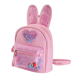Pırıltı fabrika bebek kız anaokulu çocuklar okul çantaları taşınabilir sevimli tavşan Mini sırt çantası çocuk moda çanta