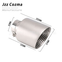 Knalpot belakang baja Titanium, pipa pembuangan asap permukaan baja Titanium Universal 2.5 "Inlet 4.5" Outlet 8.07 "panjang ujung knalpot