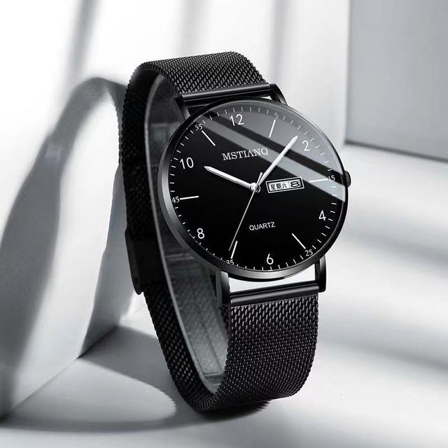 Customized Wholesale Fashionable and Simple Men's Watches, High-end Waterproof Quartz Watches, Mesh Strap Watches