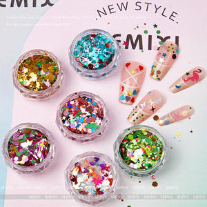Popular 3D Mixed Jewelry Nail Art con Flash Lentejuelas Laser Flash Powder Drops Glue Hemp Filler-Material <span class=keywords><strong>de</strong></span> metal - Product Image 1