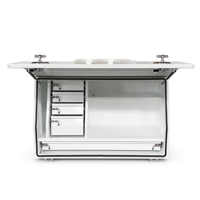 Boîte à outils en aluminium blanc pour Ute, boîte de rangement sous châssis en alliage avec tiroirs pour plateau de camionnette 4x4 et auvent