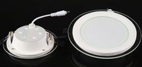 Downlight LED encastré 6W-24W COB avec panneau en verre 3000K 4000K 6000K 85-265V