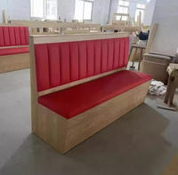 Meubles de restaurant de restauration rapide personnalisés, vente chaude, ensembles de sièges de salle à manger, banquettes avec canapé en bois doux et table