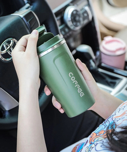 Tazas de café de viaje de acero inoxidable de doble pared con logotipo personalizado con recubrimiento en polvo, botella de agua, termo, termo, taza con Smart <span class=keywords><strong>Te</strong></span> - Product Image 5