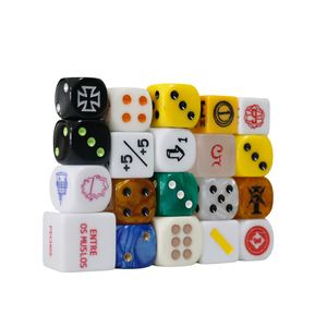 Dés personnalisés en plastique acrylique avec logo imprimé ou gravé, 12 mm, 14 mm, 16 mm, 18 mm, 20 mm, 22 mm, 25 mm - Product Image 1
