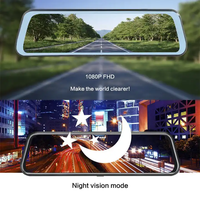 Dernière caméra de tableau de bord FHD 1080p 9.66 pouces écran tactile caméra de voiture Vision nocturne rétroviseur voiture boîte noire