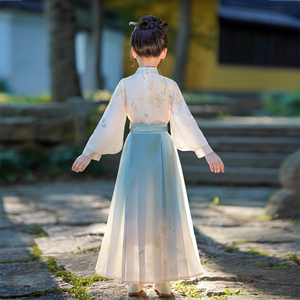 Traje Tang de Estilo Nacional con Diseño de Cara de Caballo para Niñas, para Primavera/Otoño - Diseño Chino Antiguo - Product Image 2
