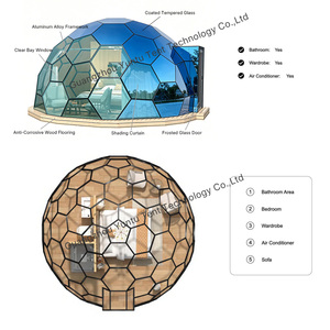 Casa a Cupola di Vetro Invernale, Diametro 4M, Tenda Igloo Trasparente per Esterni con Bagno - Product Image 4