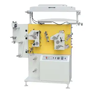 Máquina de impresión de etiquetas de tela flexográfica con certificado CE Jingda 2C + 1C de poliéster negro satinado para el cuidado de la ropa