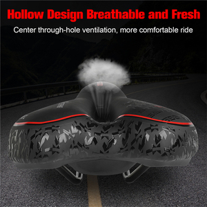 Sillín de bicicleta de cuero con diseño ergonómico, asiento de bicicleta de Gel para ciclismo, impermeable, de cuero PU, cómodo, para bicicleta de montaña - Product Image 6