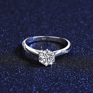 CZCITY <span class=keywords><strong>argento</strong></span> moda Moissanite diamante 1 carato fede nuziale S925 gioielli in <span class=keywords><strong>argento</strong></span> Sterling anello da donna - Product Image 5