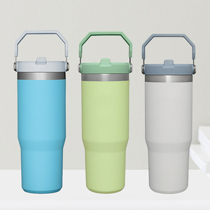 2026 New 30oz Insulated Stainless Steel Travel Mug with Flip Straw Lid and Ergonomic Handle for <b>Hot</b> and <b>Cold</b> Drinks Bulk Wholesa - Product Image 1
