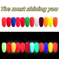 Nouveau 12 boîtes/ensemble poudre à ongles fluorescente néon jaune vert paillettes Chrome décorations lueur dans l'obscurité Nail Art