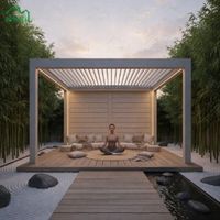 Pergola extérieure en aluminium écologique, imperméable, sur mesure, avec toit à lames orientables électriques pour villa
