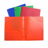Dossiers en plastique PP format lettre, résistants, de couleur assortie, avec perforation 3 trous et porte-cartes de visite