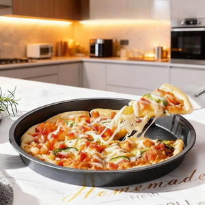 Ensemble de moules <span class=keywords><strong>à</strong></span> <span class=keywords><strong>pizza</strong></span> en acier au carbone épaissi antiadhésif CT09, plaque de cuisson ronde et <span class=keywords><strong>moule</strong></span> <span class=keywords><strong>à</strong></span> gâteau pour four, outils de pâtisserie professionnels - Product Image 3