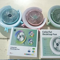 Nouveau ventilateur électrique rechargeable USB 2024 avec LED RGB et dissipateur thermique en plastique pour boîtier d'ordinateur, dortoir d'étudiants, utilisation sur table
