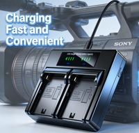 Chargeur double baie LED à charge rapide USB-C pour batterie Sony Camcorder Accessory NP-F970 NP-F960 NP-F770 NP-F550 Npf970 NPF960