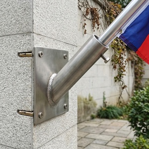 Support de mât de drapeau mural extérieur en acier inoxydable 304, support de mât de drapeau incliné pour affichage de drapeau mural extérieur - Product Image 4
