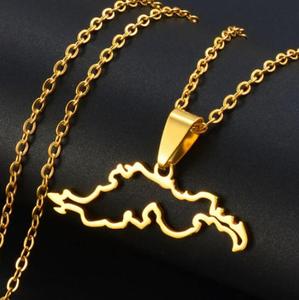 Inspire Jewelry <span class=keywords><strong>Islas</strong></span> Vírgenes Británicas <span class=keywords><strong>Mapa</strong></span> Contorno Colgante Collar 18K Chapado en oro Unisex BVI Charm Collar Hermoso Cultural - Product Image 5
