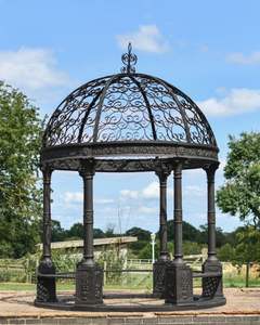 आसान असेंबली धातु फ्रेम के साथ बगीचे टिकाऊ निर्माण के लिए सुरुचिपूर्ण कास्ट आयरन गज़बो - Product Image 1