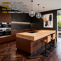 Lemari Dapur Kayu 2026, Furnitur Modern Mewah Modular Ramah Lingkungan Tahan Api, Keran, Carrelage, Armoire De Cuisine