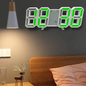 Wholesale 3D LED Digital <b>Clock</b> Wall Deco Glowing Night Mode Adjustable Electronic Table Decoration Living Room - Product Image 4