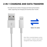 Câble USB A vers Lightning certifié MFi personnalisé de 1 m (3 pieds) – Charge rapide 2,4 A et transfert de données 480 Mbps pour iPhone 14, 13/12/11