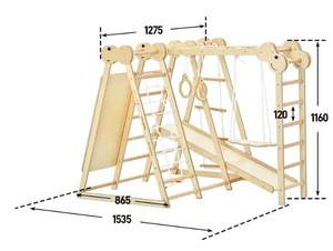 <span class=keywords><strong>Bois</strong></span> naturel intérieur/extérieur escalade Playhouse enfants Jungle Gym <span class=keywords><strong>jouet</strong></span> équipement pour usage éducatif maison jardin - Product Image 5