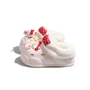 รองเท้าแตะแบบสวมครึ่งเท้าบุขนแกะสำหรับผู้หญิง รุ่นใหม่ประจำปี 2025 สำหรับฤดูใบไม้ผลิ ฤดูใบไม้ร่วง ฤดูหนาว พื้นหนาสองชั้น ทำจากผ้าขนสัตว์และผ้าฝ้าย อุ่นสบาย เหมาะสำหรับใส่กลางแจ้ง - Product Image 1