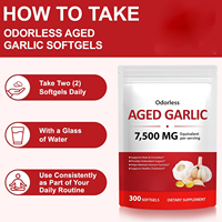 Gélules d'extrait d'ail vieilli OEM 7500mg, capsules d'extrait d'ail sans odeur, suppléments d'ail vieilli pour la santé cardiaque et immunitaire